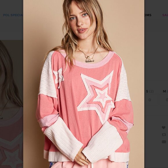 POL Tops - POL Pink Star Long Sleeve Top